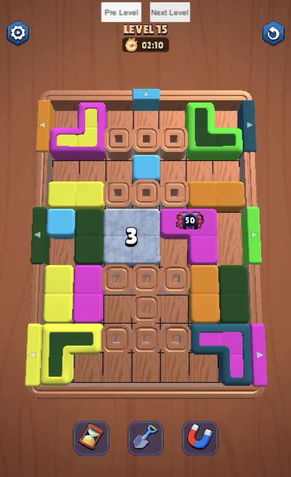 wood color block jam 3d