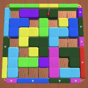 wood color block jam 3d